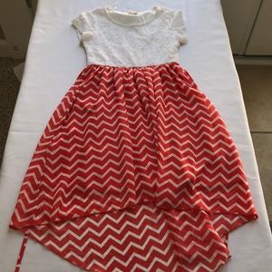 Chevron with lace top dress